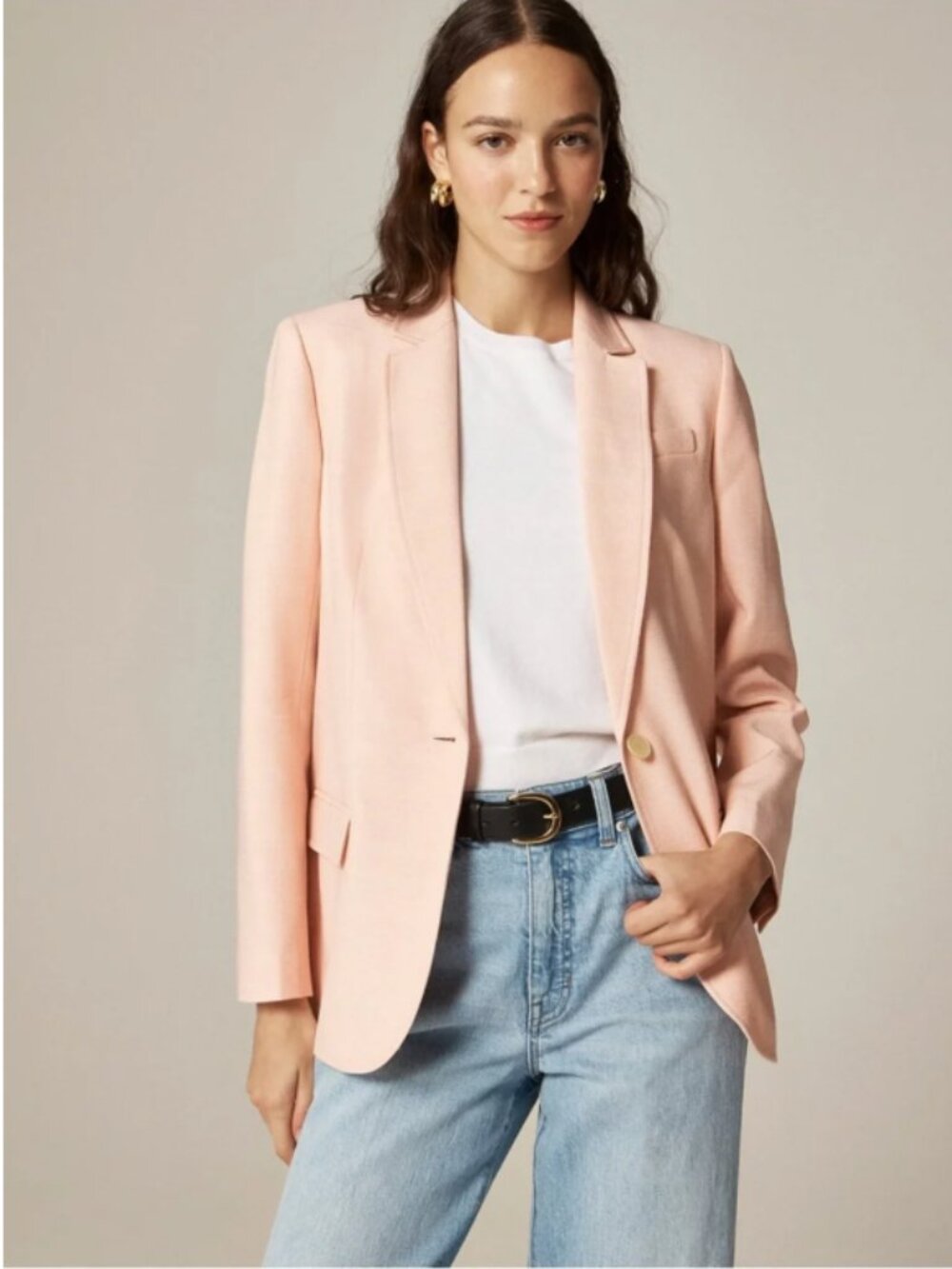 NEW J. Crew Arden Blazer in Luster Canvas Peach Petal Pink 12